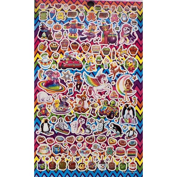 NEW Lisa Frank 600 Count Neon Rainbow Funky Sparkly Holo Unused Sticker Book - Picture 5 of 8